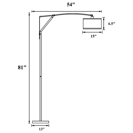 Moniz - Adjustable Arched Arm Floor Lamp - Chrome And White - Simple Home Plus