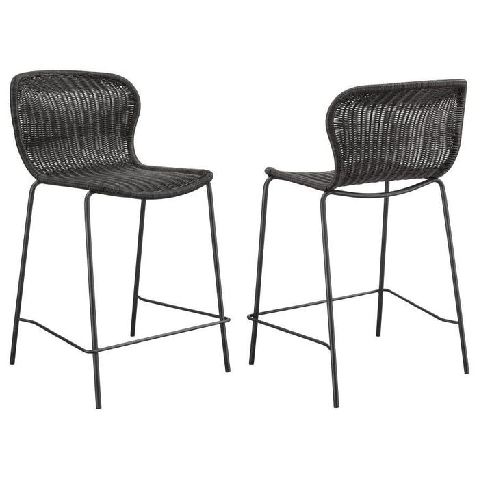 Mckinley - Upholstered Bar Stools With Footrest (Set of 2) - Simple Home Plus