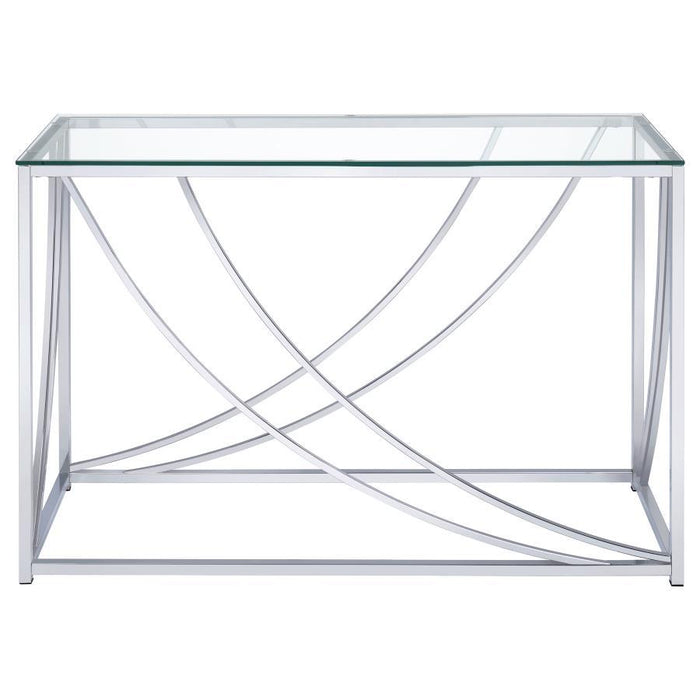 Lille - Glass Top Rectangular Sofa Table Accents - Chrome - Simple Home Plus