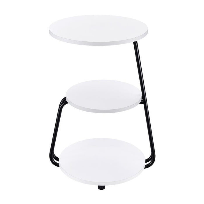 Hilly - 3-Tier Round Side Table - White And Black - Simple Home Plus