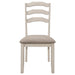 Ronnie - Ladder Back Padded Seat Dining Side Chair (Set of 2) - Khaki And Rustic Cream - Simple Home Plus