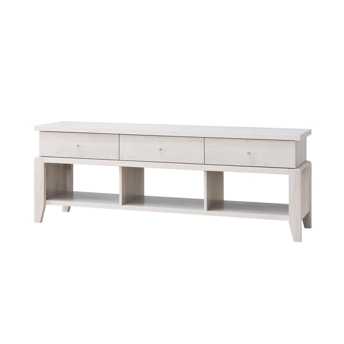 Manufactured Wood, Cabinet Enclosed Storage TV Stand - White Oak