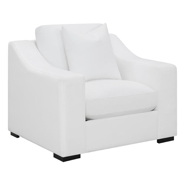 Ashlyn - Upholstered Sloped Arms Chair - White - Simple Home Plus