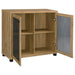 Mchale - Accent Cabinet With Two Mesh Doors - Golden Oak - Simple Home Plus