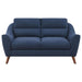 Gano - Sloped Arm Upholstered Loveseat - Navy Blue - Simple Home Plus