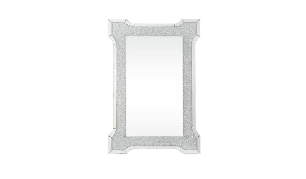 47" Faux Diamonds Round Accent Mirror - Mirrored