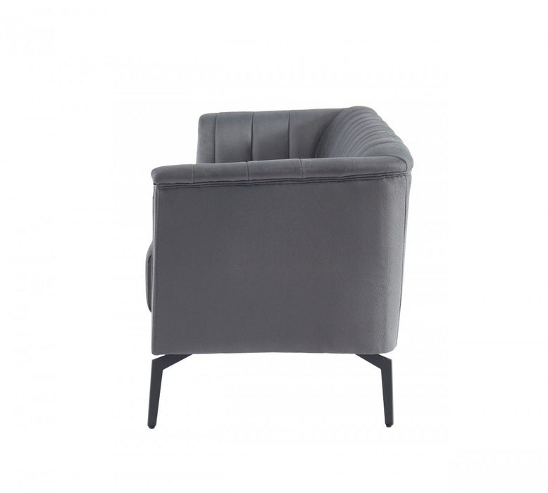 Sofa With Silver Legs - Dark Gray