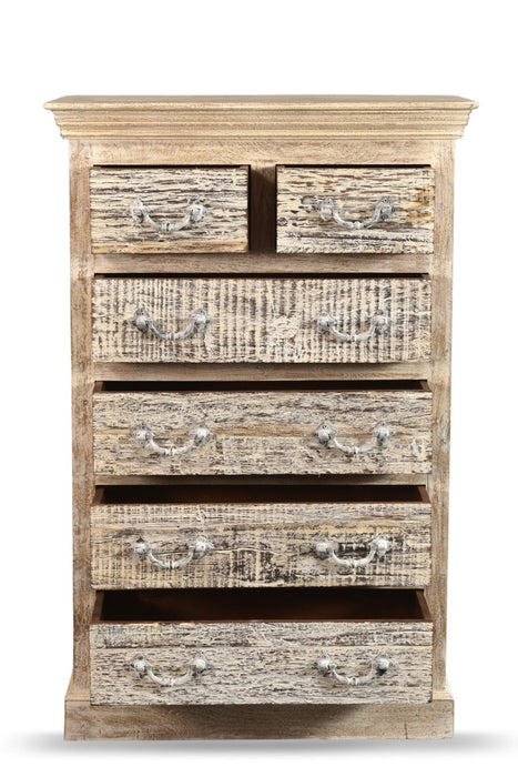 Solid Six Drawer Chest - White