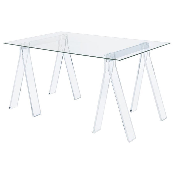 Amaturo - Writing Desk With Glass Top - Clear - Simple Home Plus