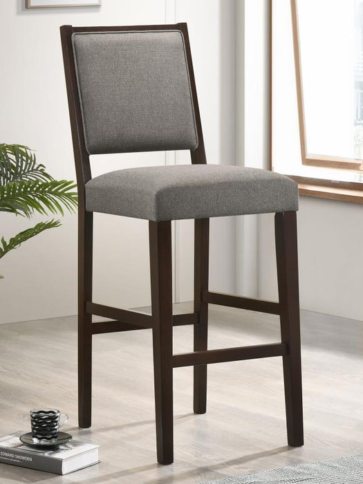 Bedford - Upholstered Open Back Bar Stools With Footrest (Set of 2) - Simple Home Plus