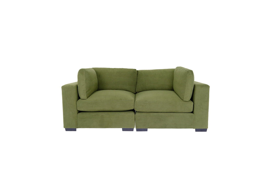 Brown Loveseat - Forest Green / Dark