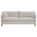 Corliss - Upholstered Arched Arms Sofa - Beige - Simple Home Plus