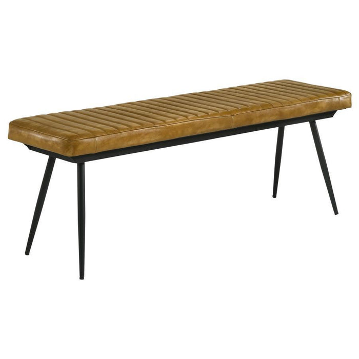 Misty - Cushion Side Bench - Camel And Black - Simple Home Plus