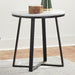 Hugo - Metal Base Round End Table - White And Matte Black - Simple Home Plus