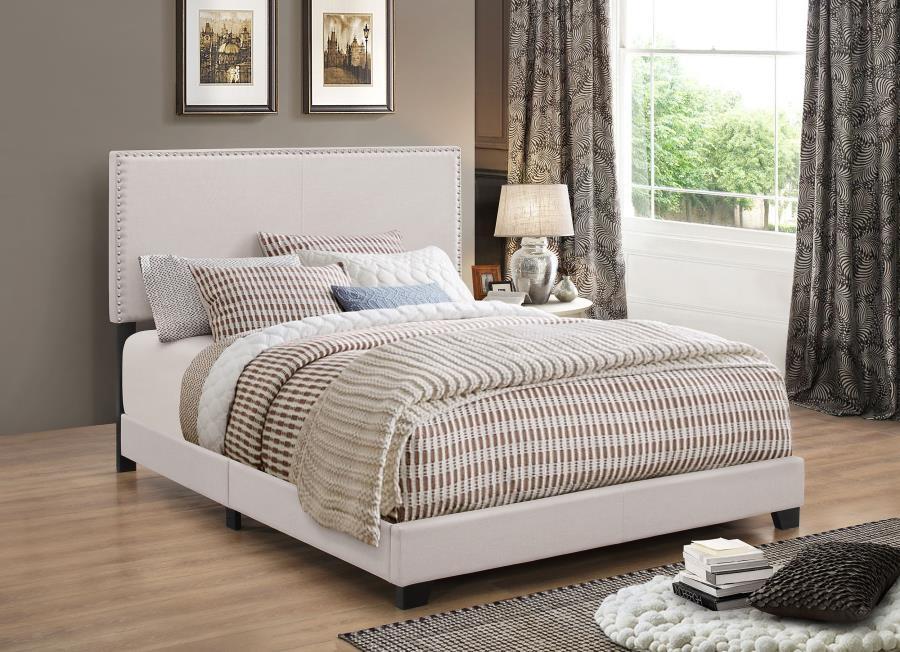 Boyd - Upholstered Bed with Nailhead Trim - Simple Home Plus