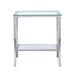 Saide - Square End Table With Mirrored Shelf - Chrome - Simple Home Plus