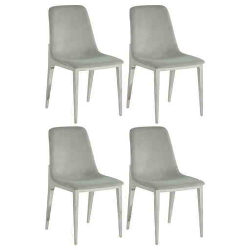 Irene - Upholstered Side Chairs (Set of 4) - Light Gray And Chrome - Simple Home Plus