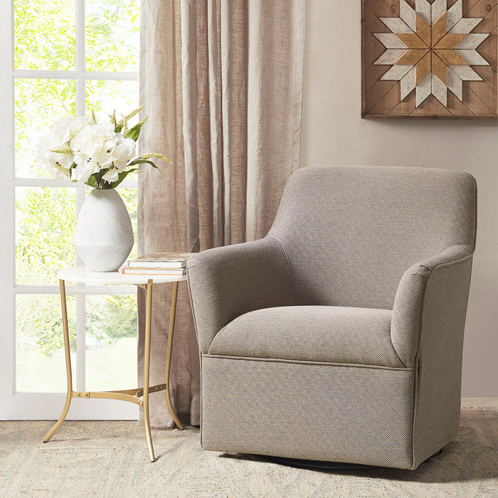 Augustine - Swivel Glider Chair - Gray / Taupe