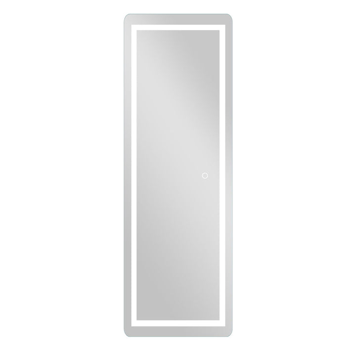 Led Strip Rounded Rectangle Wall Mirror - Silver