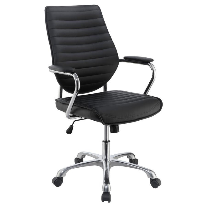Chase - High Back Office Chair - Black And Chrome - Simple Home Plus