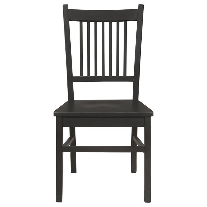 Marbrisa - Slat Back Dining Side Chair (Set of 2) - Matte Black - Simple Home Plus