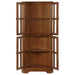 Coreosis - 4-Shelf Corner Curio Cabinet - Golden Brown - Simple Home Plus