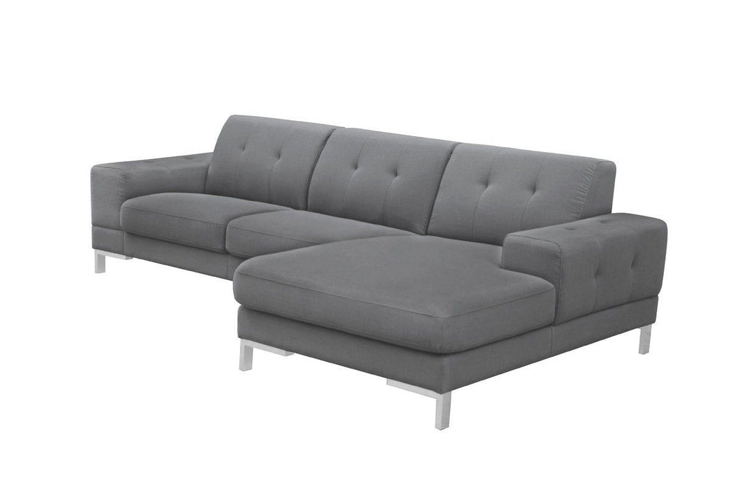 Polyester L Shaped Two Piece Sofa And Chaise Sectional - Dark Gray