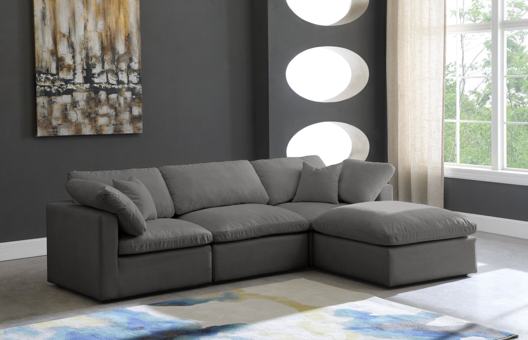 Plush - Velvet Standart Comfort Modular Sectional - Grey - Modern & Contemporary