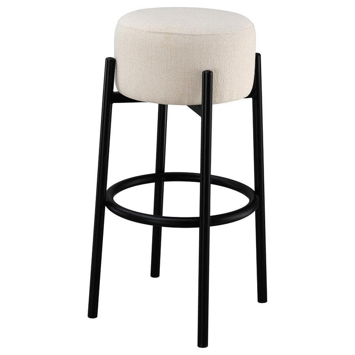 Leonard - Upholstered Backless Round Stools (Set of 2) - Simple Home Plus