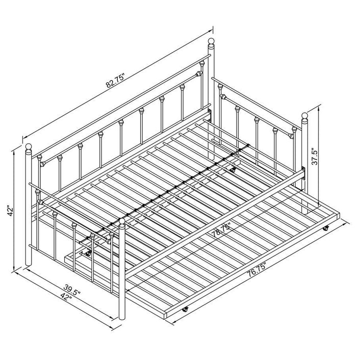 Nocus - Metal Day Bed With Trundle - Simple Home Plus