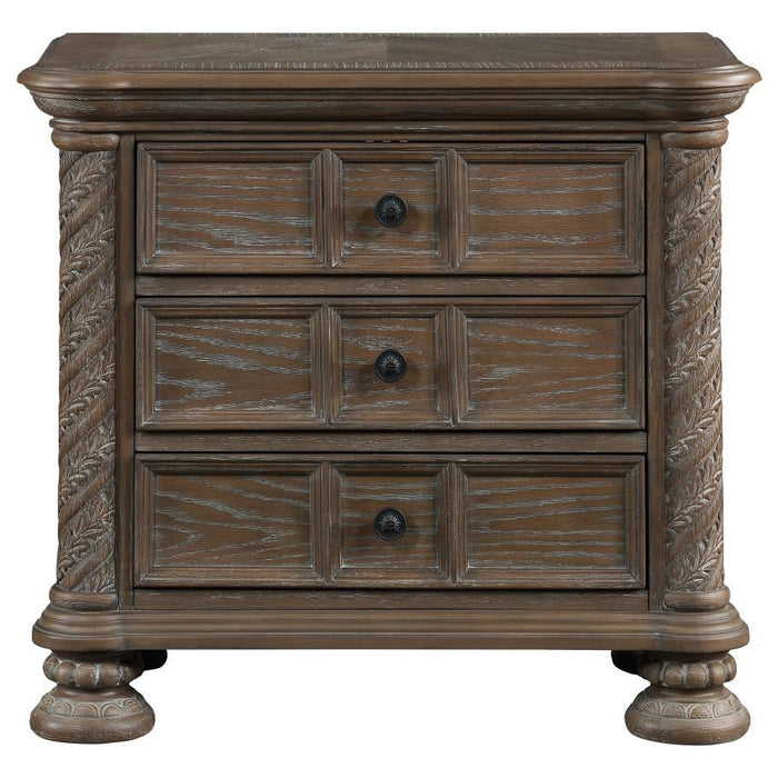 Emmett - 3-Drawer Nightstand - Walnut - Simple Home Plus