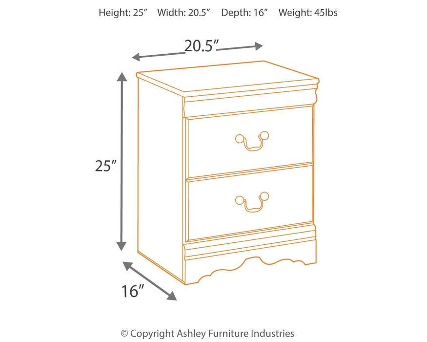 Huey - Black - Two Drawer Night Stand - Simple Home Plus