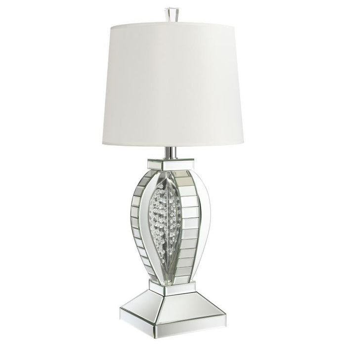 Klein - Table Lamp With Drum Shade - White And Mirror - Simple Home Plus