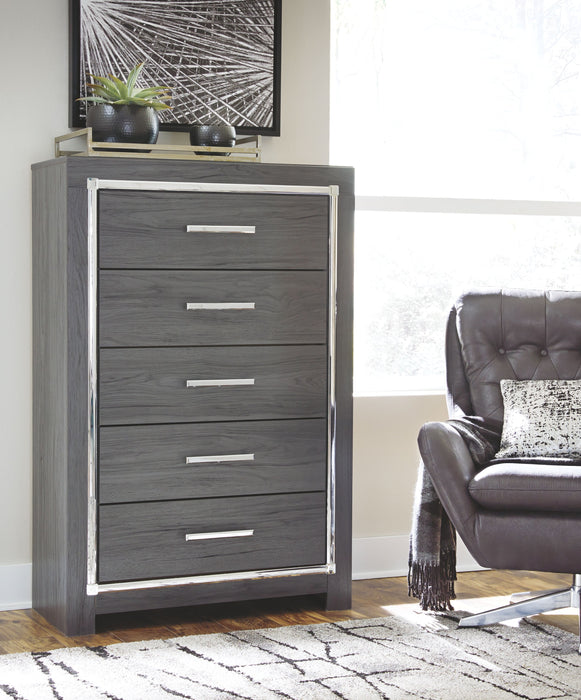 Lodanna - Gray - Five Drawer Chest - Simple Home Plus