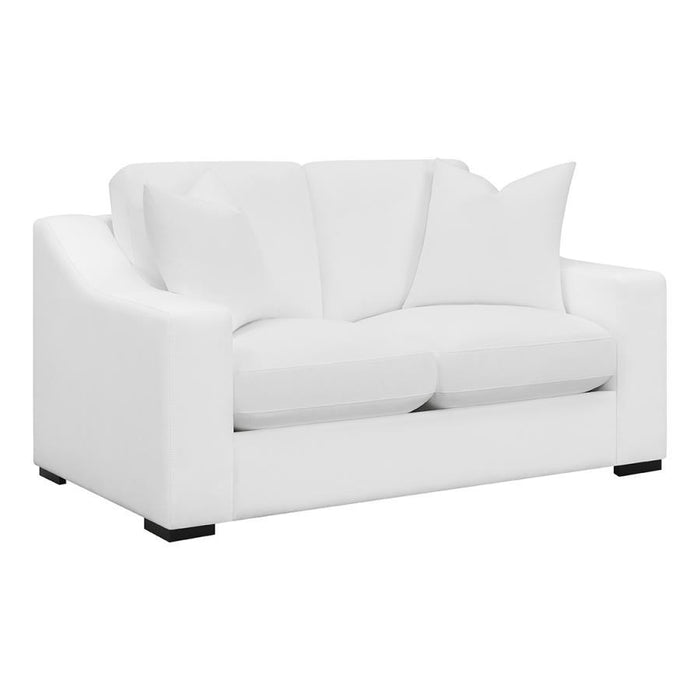 Ashlyn - Upholstered Sloped Arms Loveseat - White - Simple Home Plus