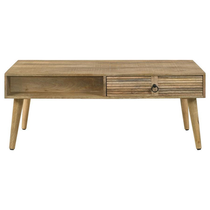 Zabel - Rectangular 1-Drawer Coffee Table - Natural - Simple Home Plus