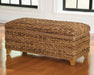 Laughton - Hand-Woven Banana Leaf Storage Trunk - Amber - Simple Home Plus