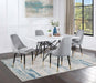 Gabrielle - 5 Piece Marble Top Rectangular Dining Table Set - White And Gray - Simple Home Plus