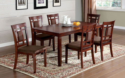 Montclair - 7 Piece Dining Table Set - Dark Cherry / Brown - Simple Home Plus