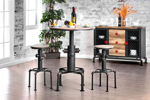 Foskey - Bar Stool (Set of 2) - Antique Black / Natural Tone - Simple Home Plus