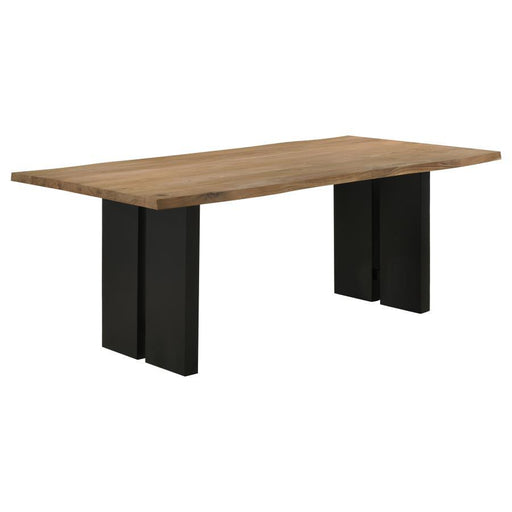 Bradshaw - Rectangular Live Edge Dining Table - Natural Acacia And Black - Simple Home Plus