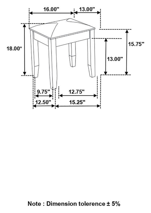 Barzini - Upholstered Vanity Stool - Metallic And White - Simple Home Plus