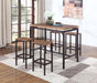 Santana - 5 Piece Bar Set - Weathered Chestnut And Black - Simple Home Plus