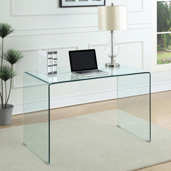 Ripley - Glass Writing Desk - Clear - Simple Home Plus