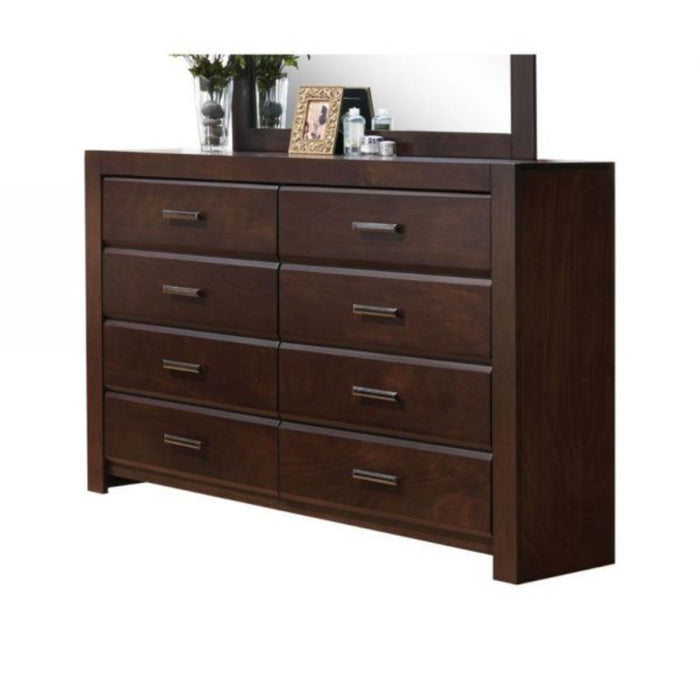 Solid And Manufactured Wood Eight Drawer Double Dresser - Brown