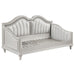 Evangeline - Upholstered Twin Daybed With Faux Diamond Trim - Silver And Ivory - Simple Home Plus