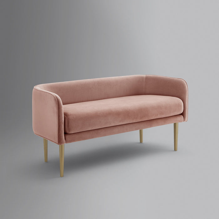 Velvet Upholstered Bench - Brown / Blush