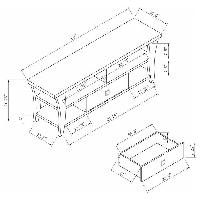 Anita - 1-Drawer TV Console - Cappuccino - Simple Home Plus