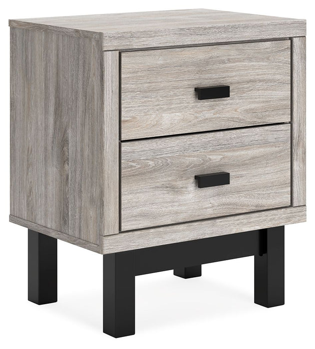 Vessalli - Black / Gray - Two Drawer Nightstand