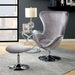Shelia - Accent Chair With Ottoman - Gray - Simple Home Plus